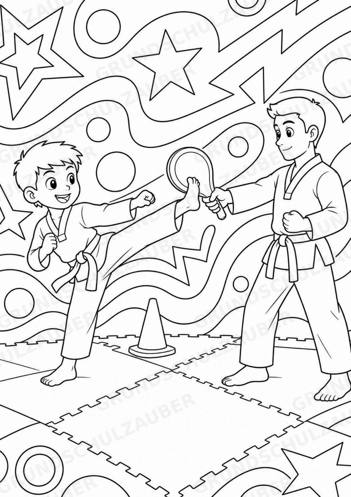 Taekwando POP Art Ausmalbilder 15 Malvorlagen – Materialseite 5