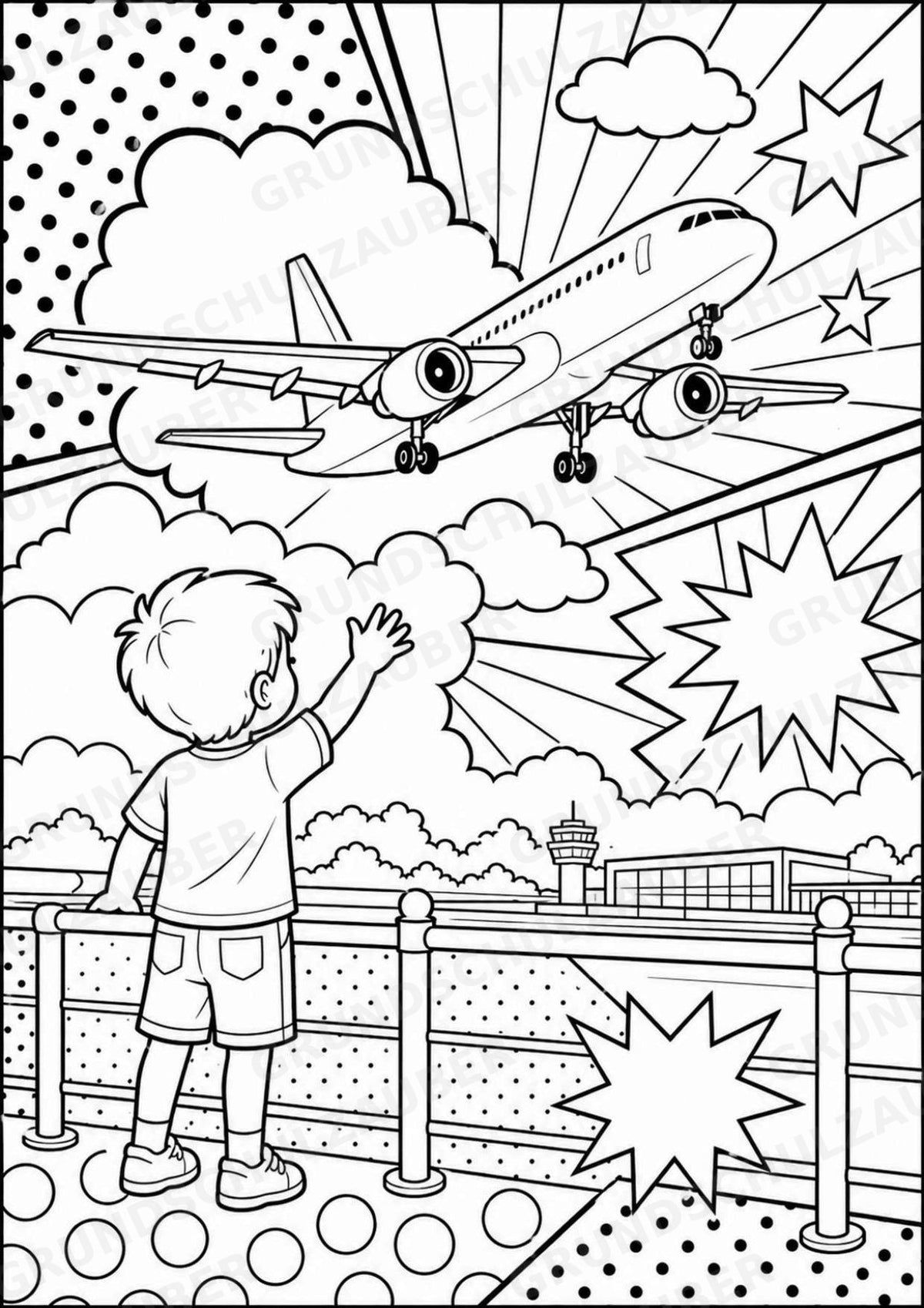 Transportmittel POP Art Ausmalbilder 15 Malvorlagen – Materialseite 5