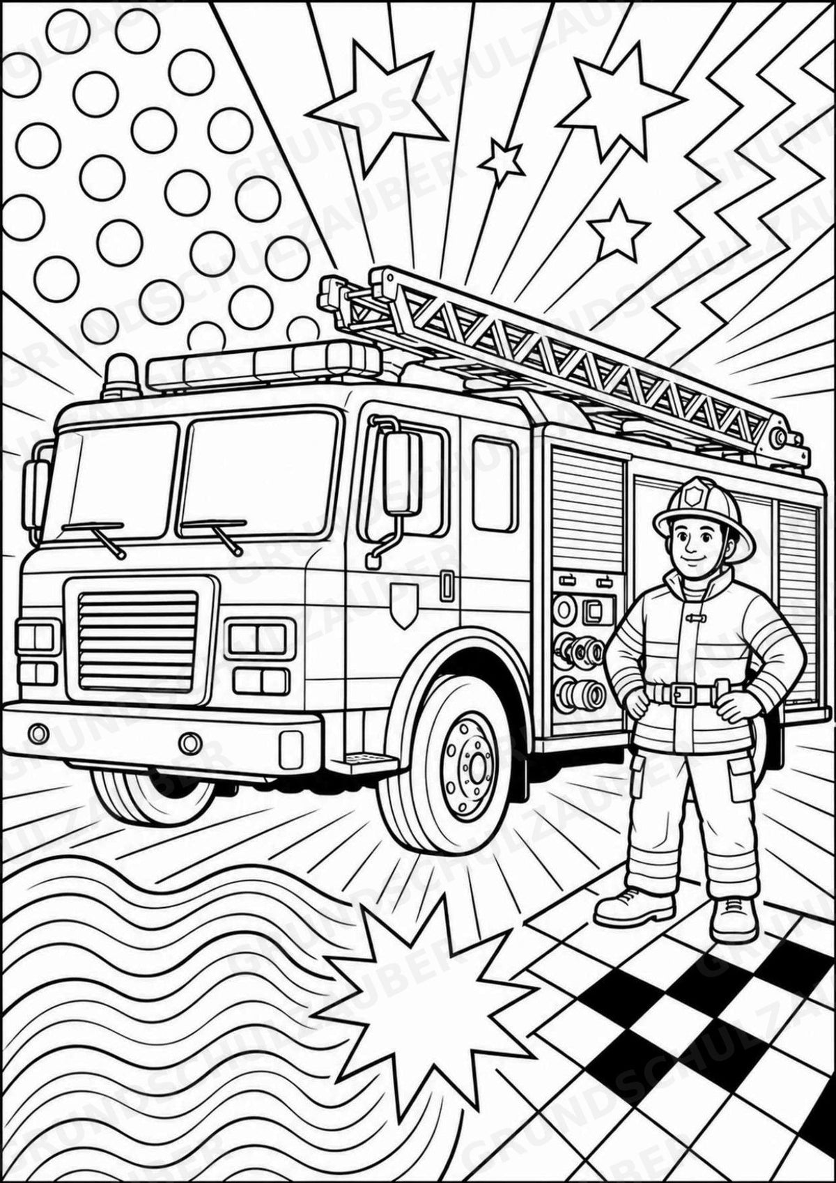 Transportmittel POP Art Ausmalbilder 15 Malvorlagen – Materialseite 7