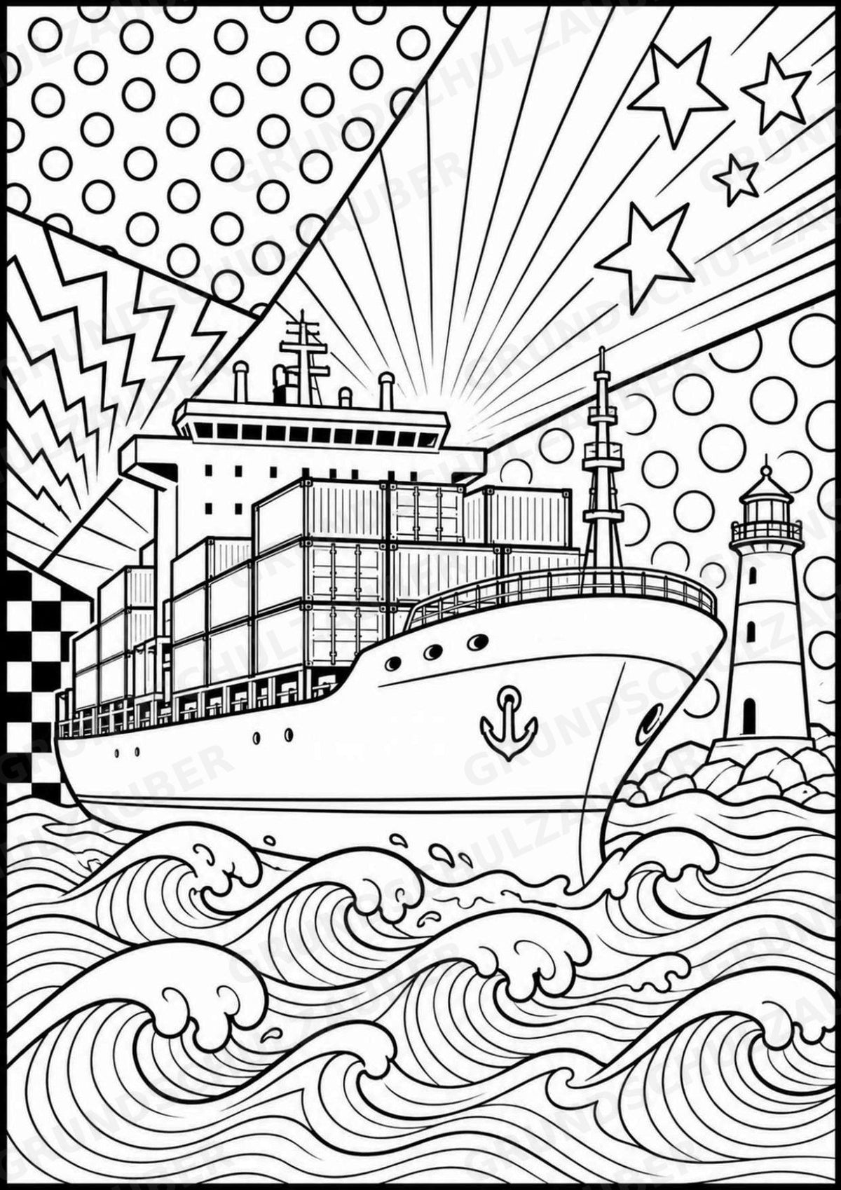 Transportmittel POP Art Ausmalbilder 15 Malvorlagen – Materialseite 8