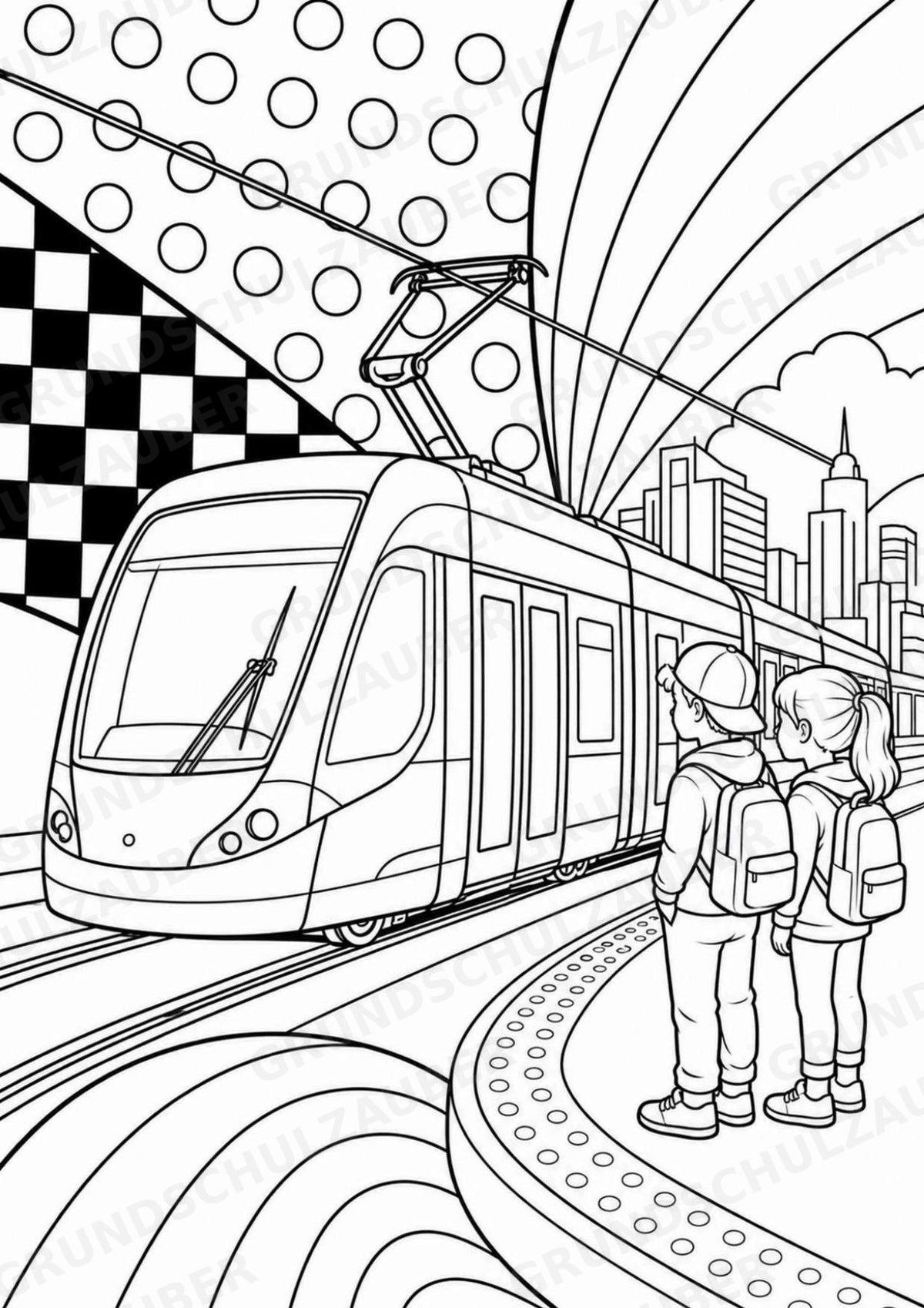 Transportmittel POP Art Ausmalbilder 15 Malvorlagen – Materialseite 12