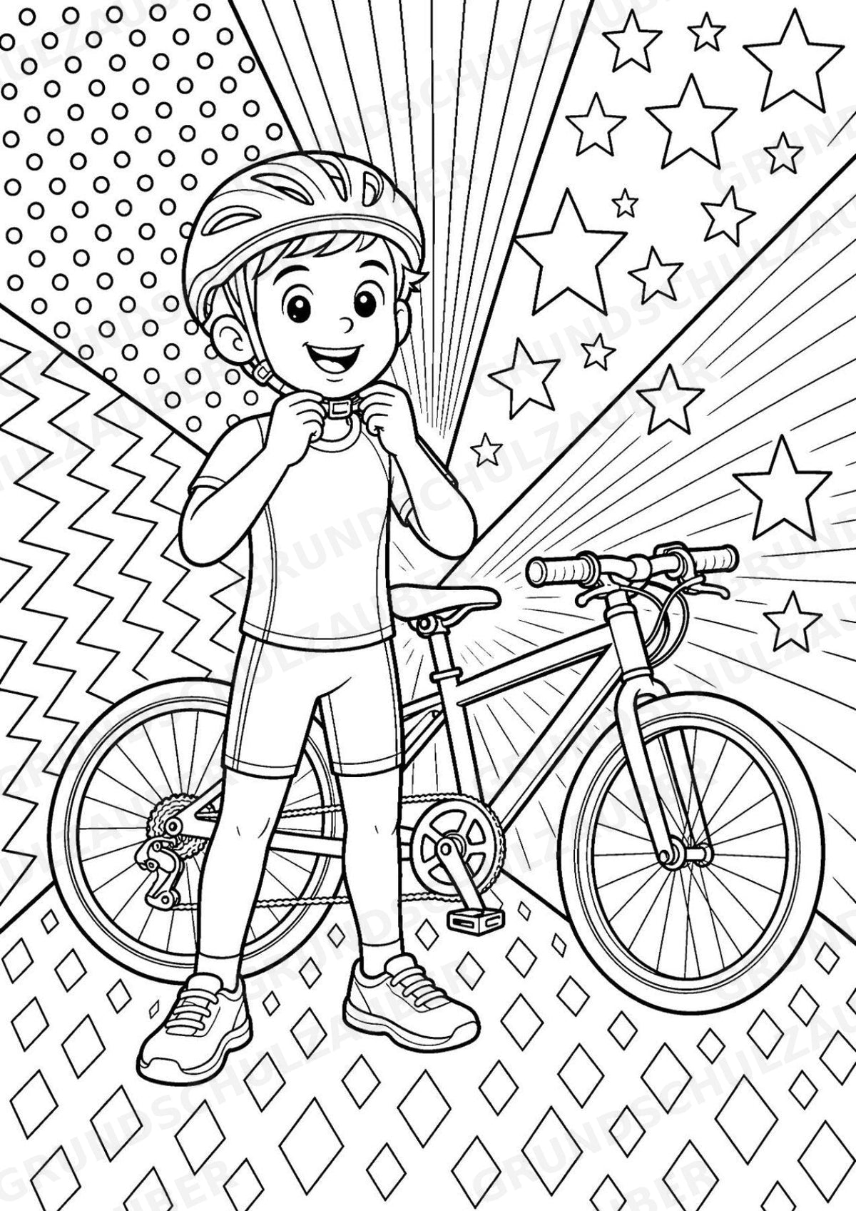 Triathlon POP Art Ausmalbilder 15 Malvorlagen – Materialseite 6