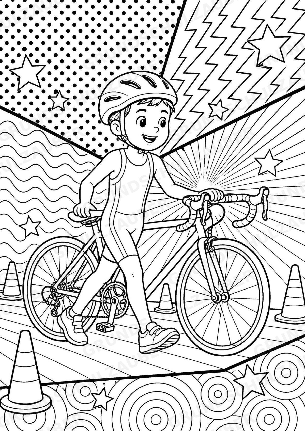 Triathlon POP Art Ausmalbilder 15 Malvorlagen – Materialseite 7