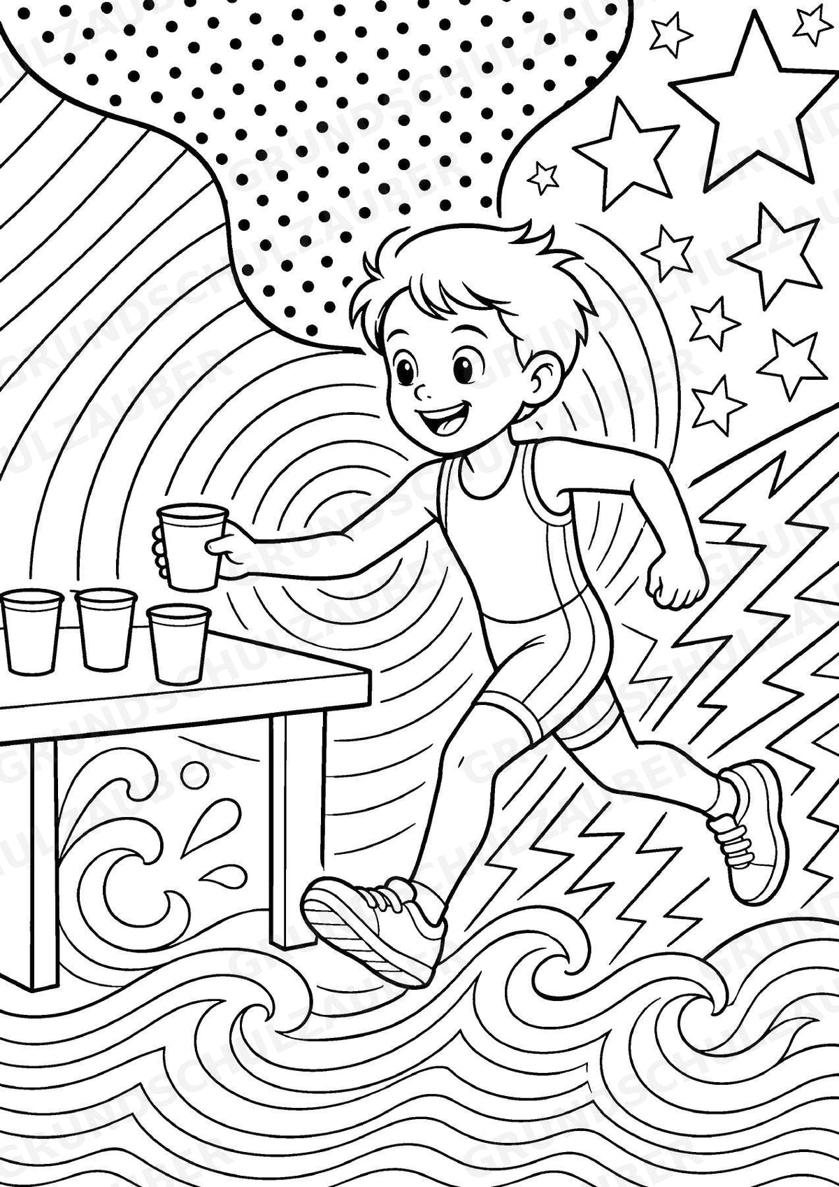 Triathlon POP Art Ausmalbilder 15 Malvorlagen – Materialseite 14