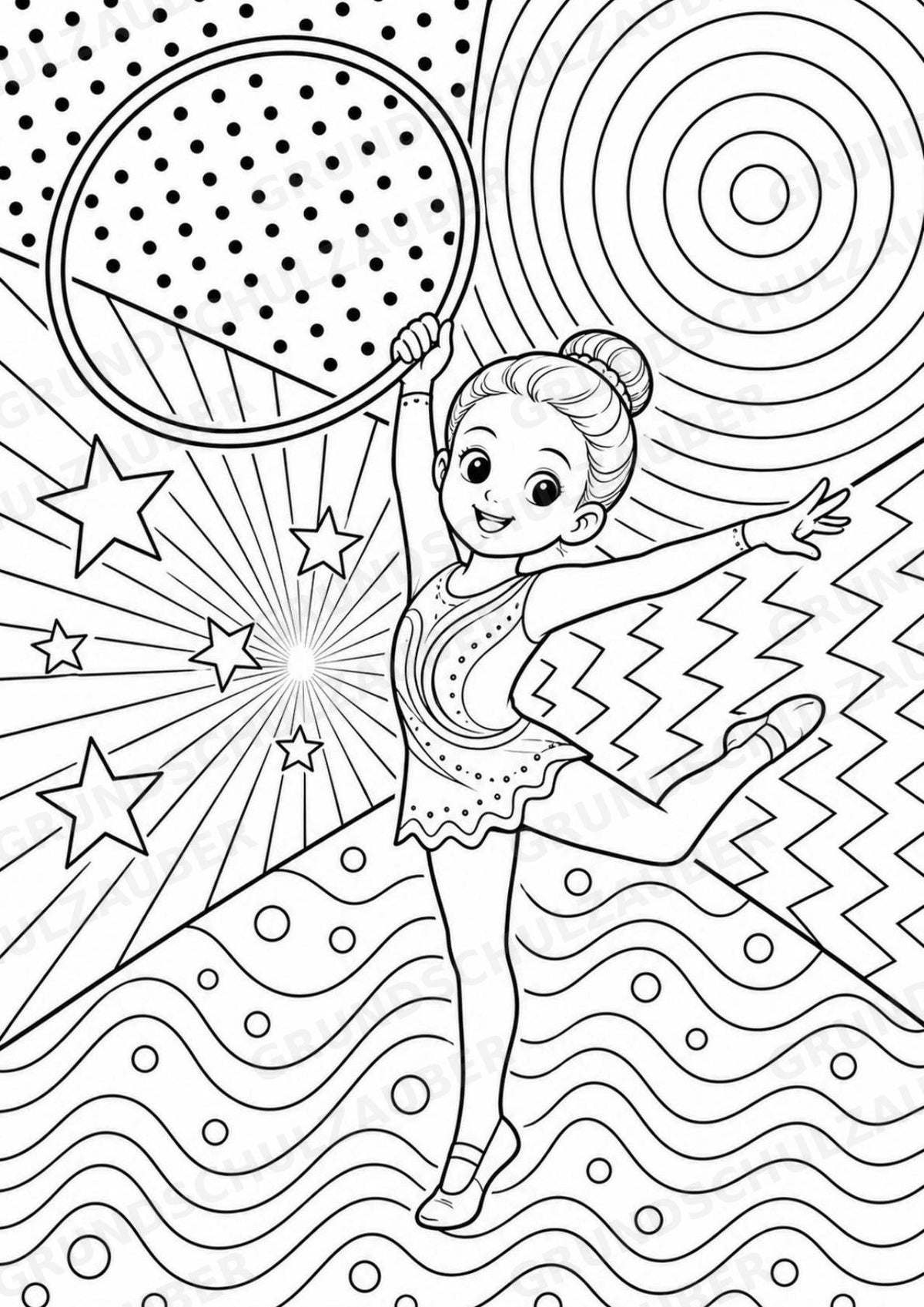 Turnen POP Art Ausmalbilder 15 Malvorlagen – Materialseite 13