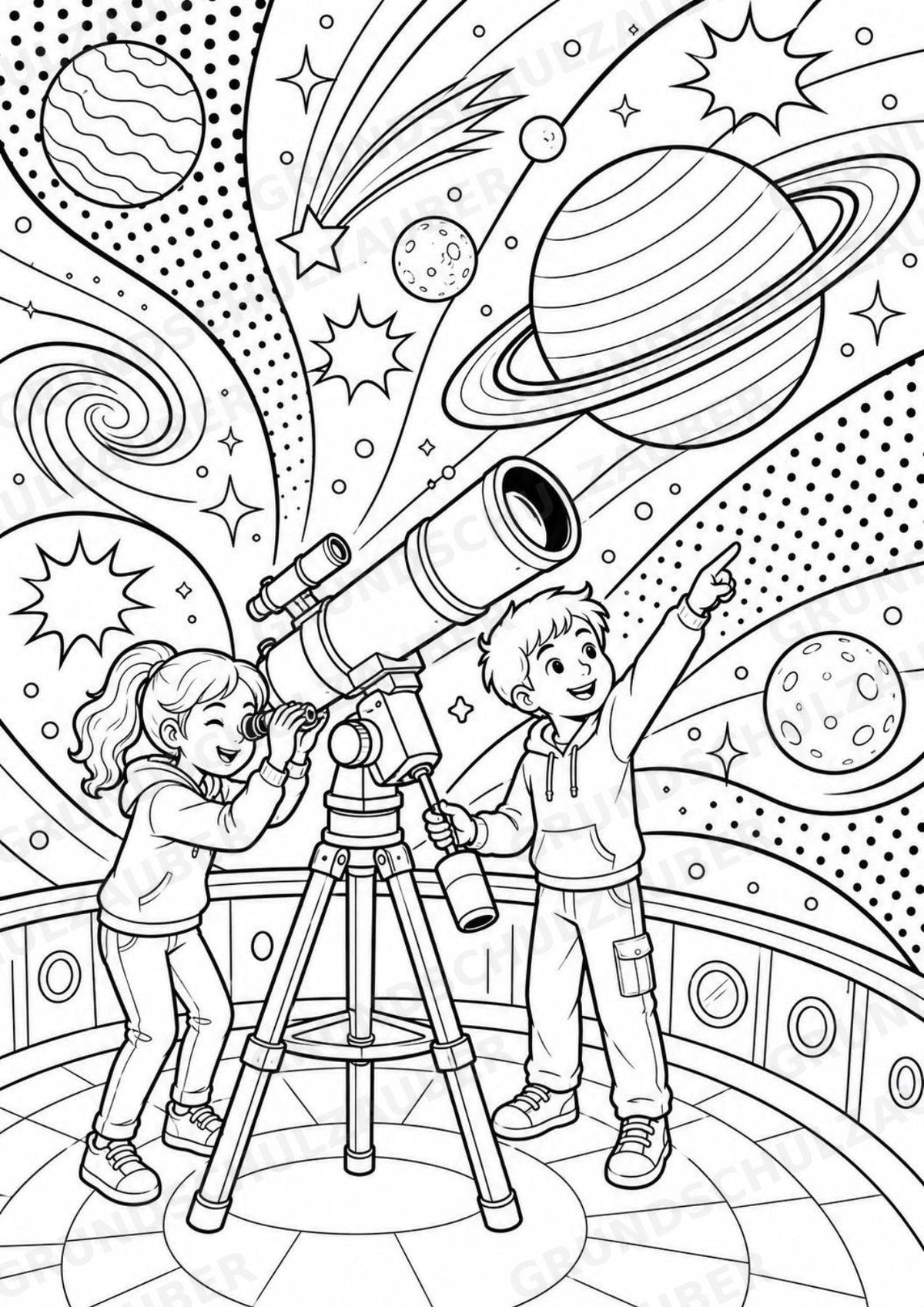 Universum POP Art Ausmalbilder 15 Malvorlagen – Materialseite 5