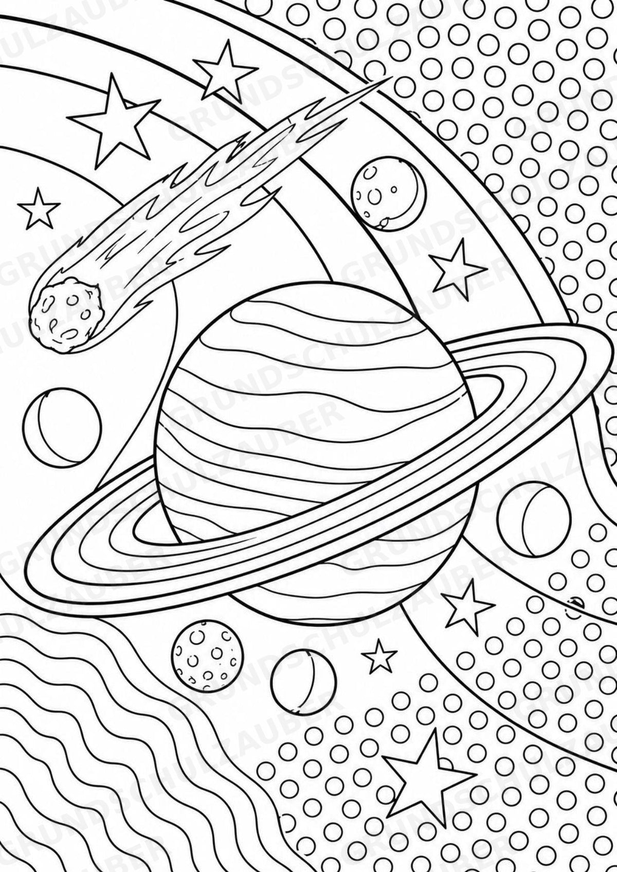 Universum POP Art Ausmalbilder 15 Malvorlagen – Materialseite 9
