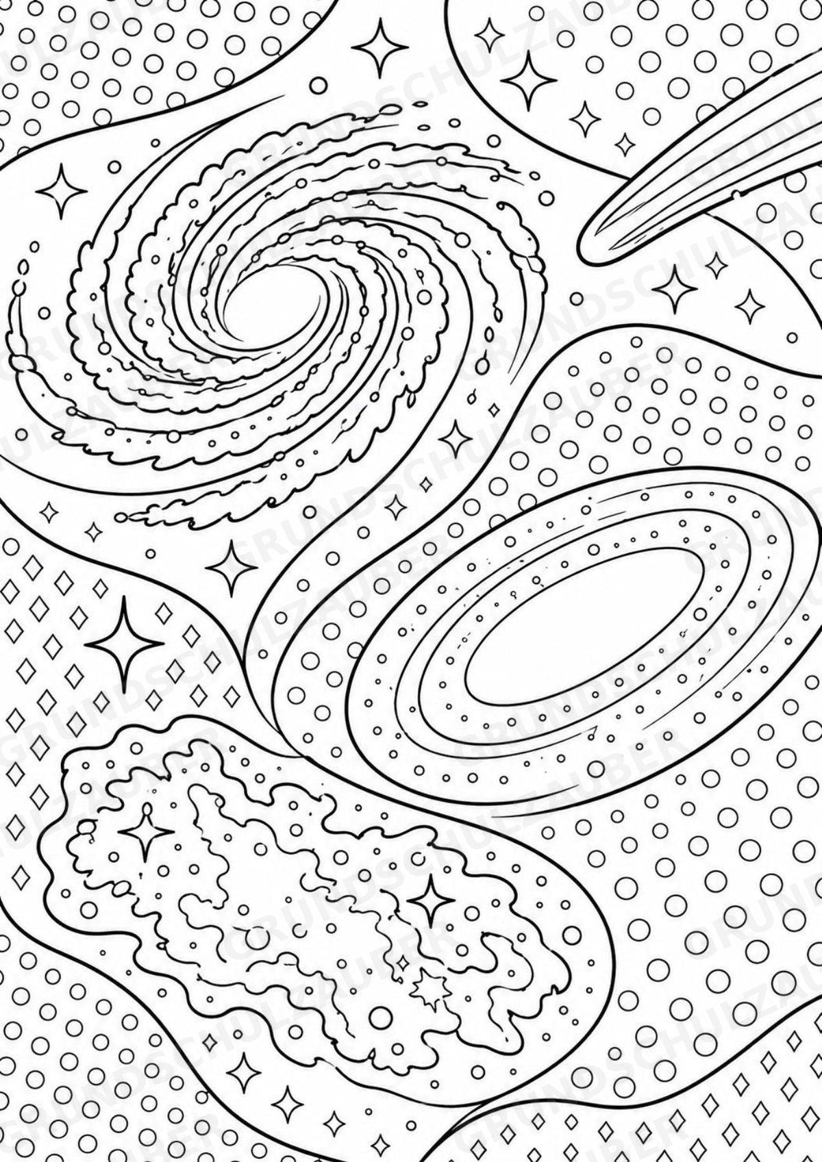 Universum POP Art Ausmalbilder 15 Malvorlagen – Materialseite 13