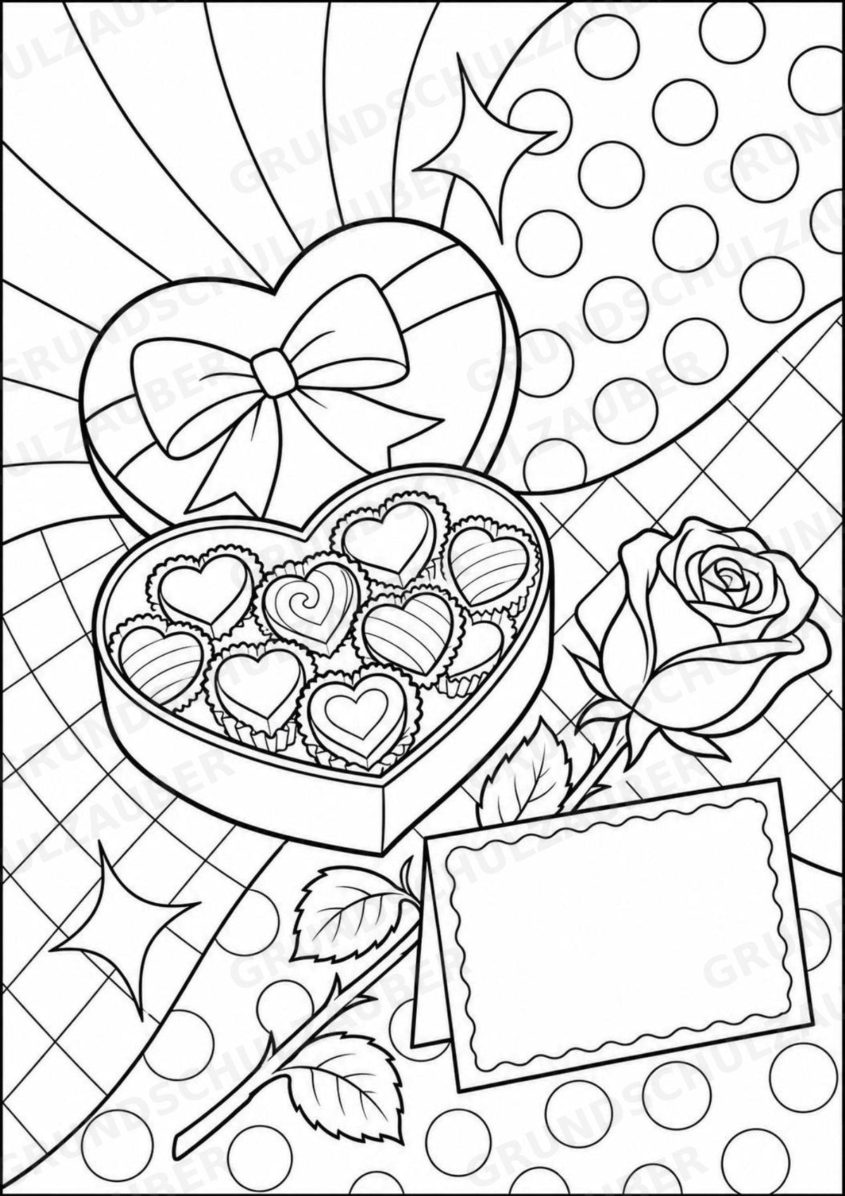 Valentinstag POP Art Ausmalbilder 15 Malvorlagen – Materialseite 3