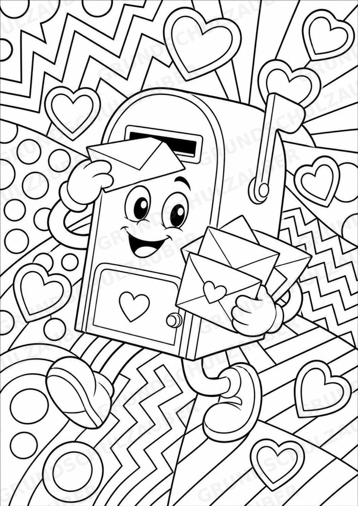 Valentinstag POP Art Ausmalbilder 15 Malvorlagen – Materialseite 7