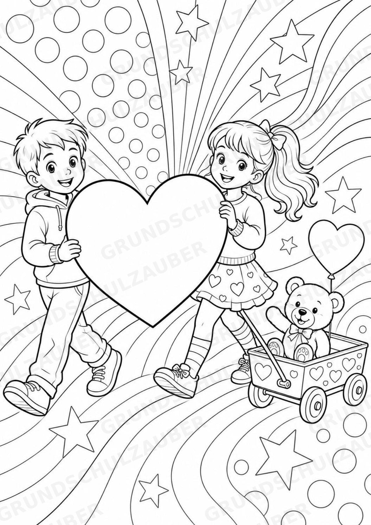 Valentinstag POP Art Ausmalbilder 15 Malvorlagen – Materialseite 16