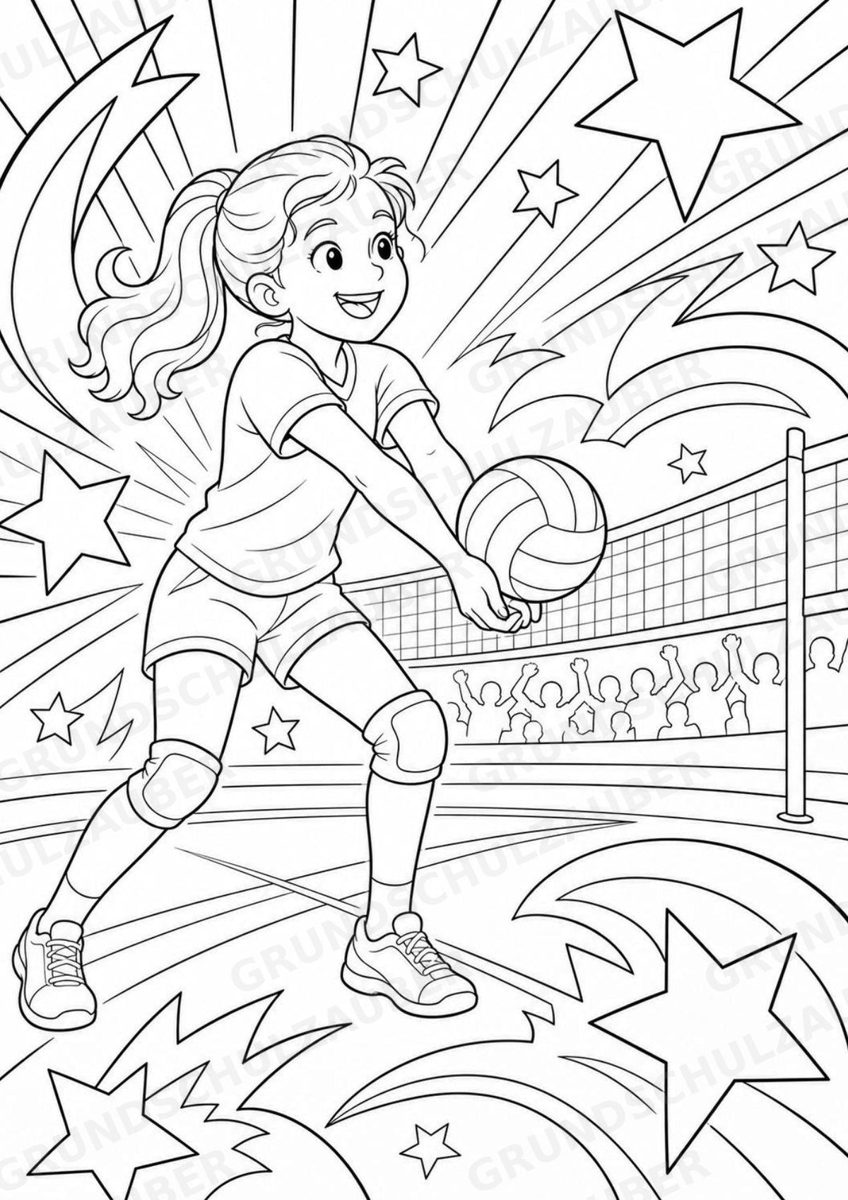 Volleyball POP Art Ausmalbilder 15 Malvorlagen – Materialseite 3