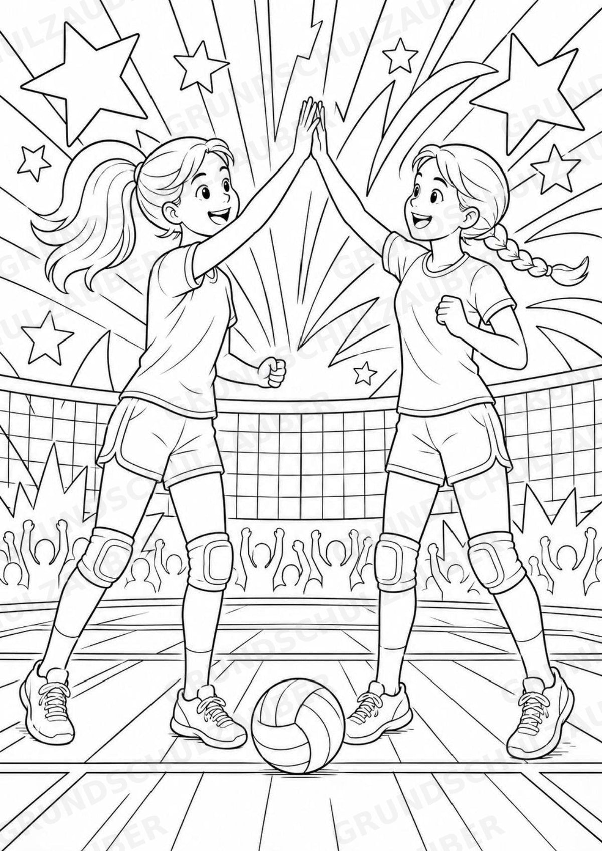 Volleyball POP Art Ausmalbilder 15 Malvorlagen – Materialseite 6