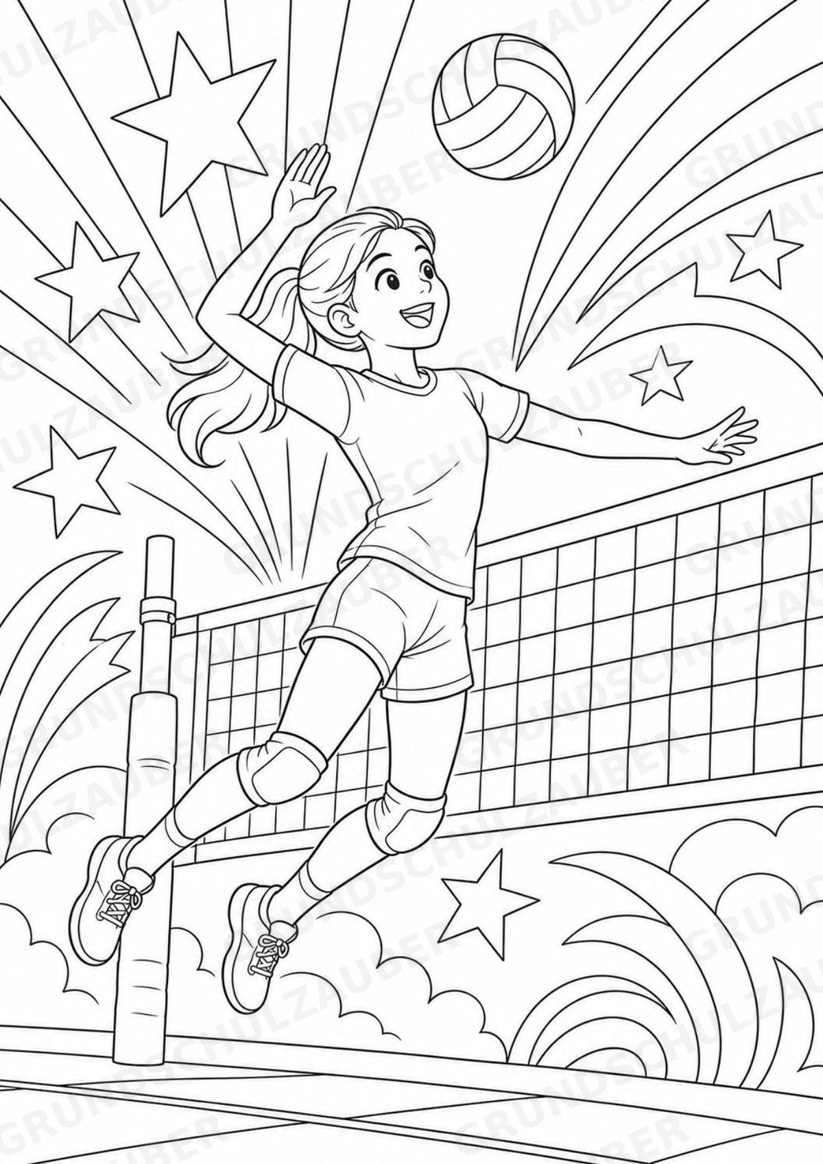 Volleyball POP Art Ausmalbilder 15 Malvorlagen – Materialseite 8