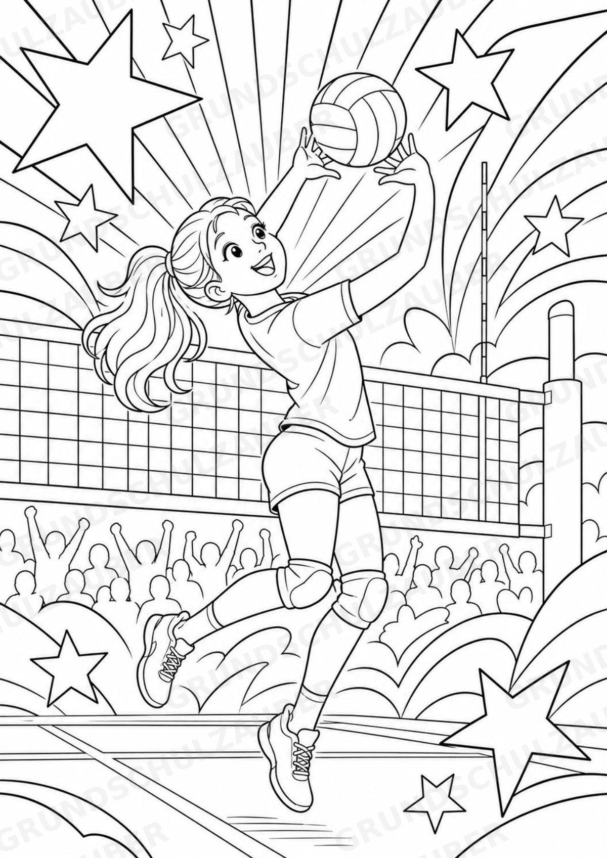 Volleyball POP Art Ausmalbilder 15 Malvorlagen – Materialseite 12