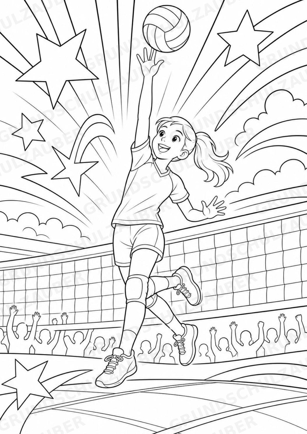 Volleyball POP Art Ausmalbilder 15 Malvorlagen – Materialseite 13
