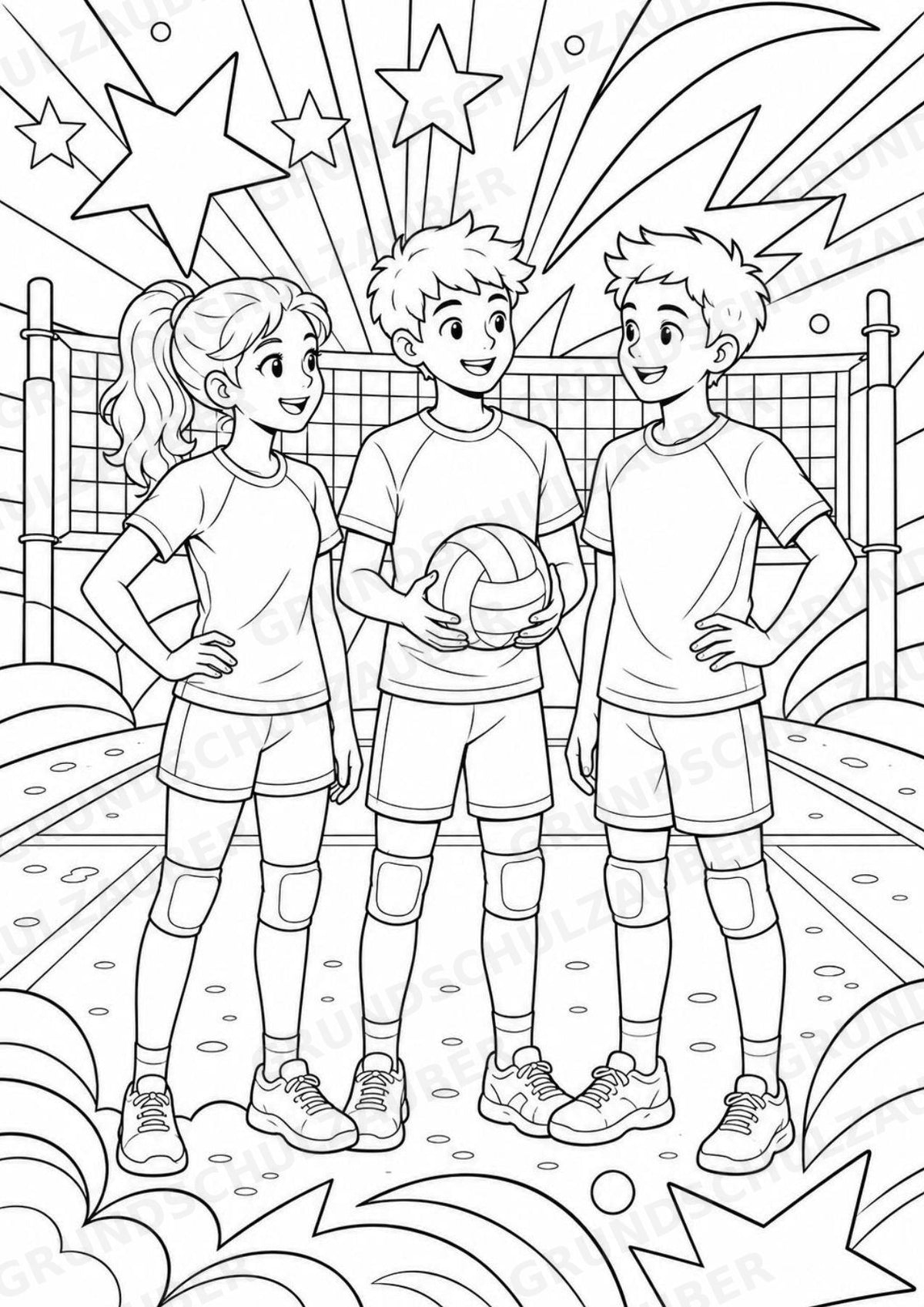 Volleyball POP Art Ausmalbilder 15 Malvorlagen – Materialseite 16