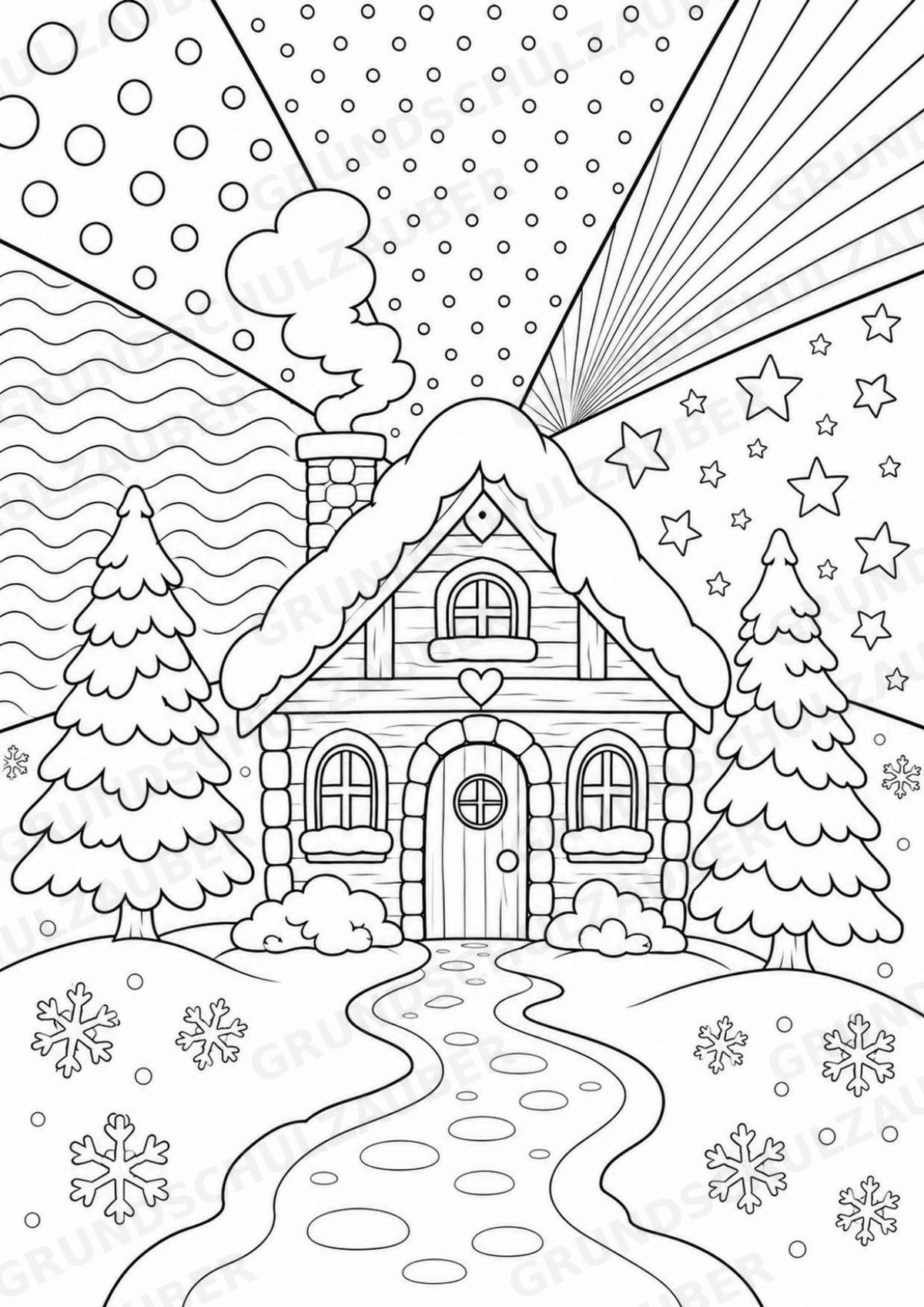 Winter POP Art Ausmalbilder 15 Malvorlagen – Materialseite 11