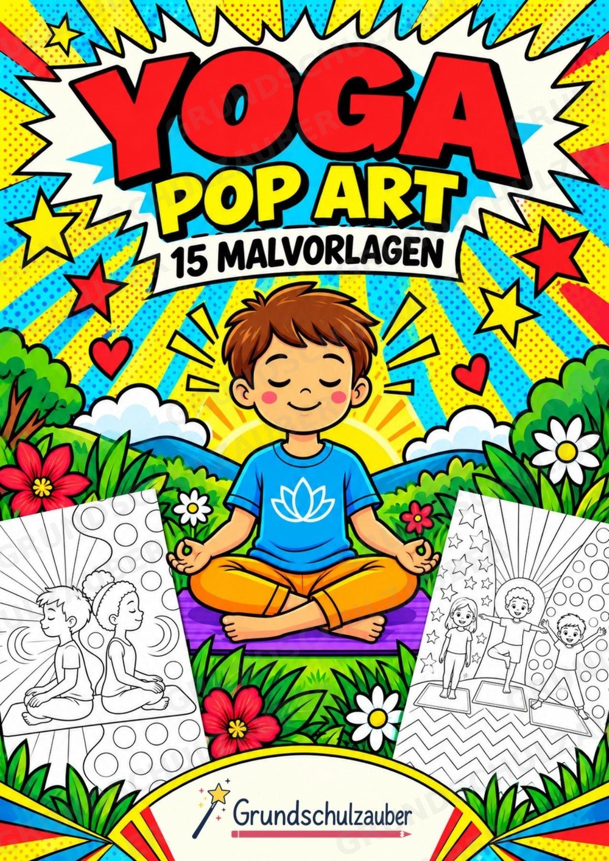 Yoga POP Art Ausmalbilder 15 Malvorlagen – Cover