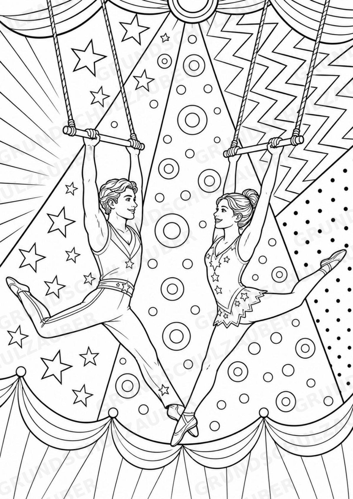 Zirkus POP Art Ausmalbilder 15 Malvorlagen – Materialseite 4