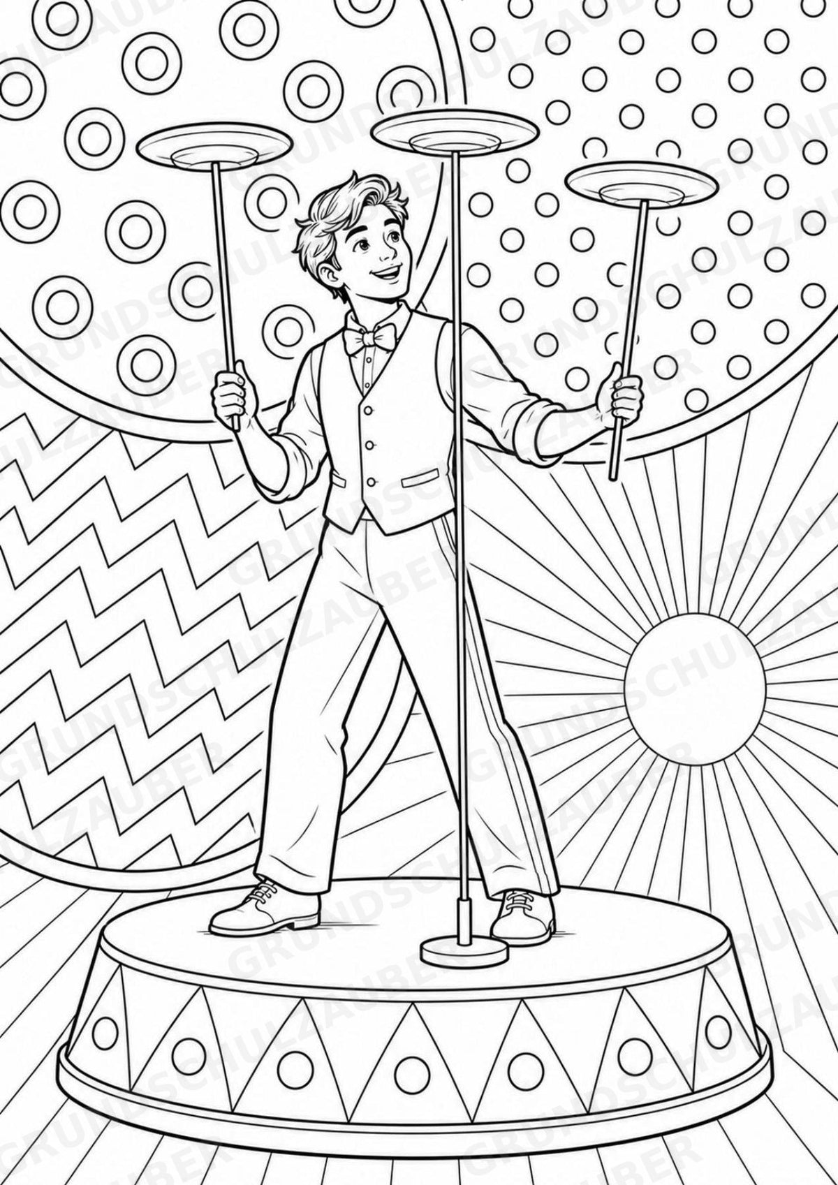 Zirkus POP Art Ausmalbilder 15 Malvorlagen – Materialseite 15