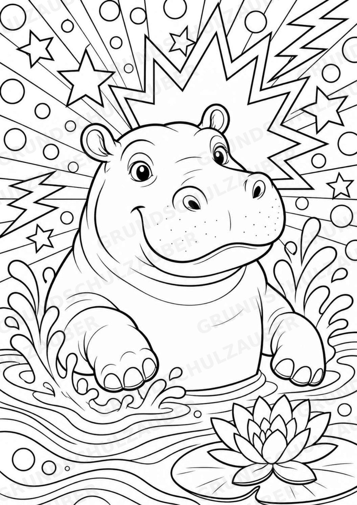 Zootiere POP Art Ausmalbilder 15 Malvorlagen – Materialseite 10