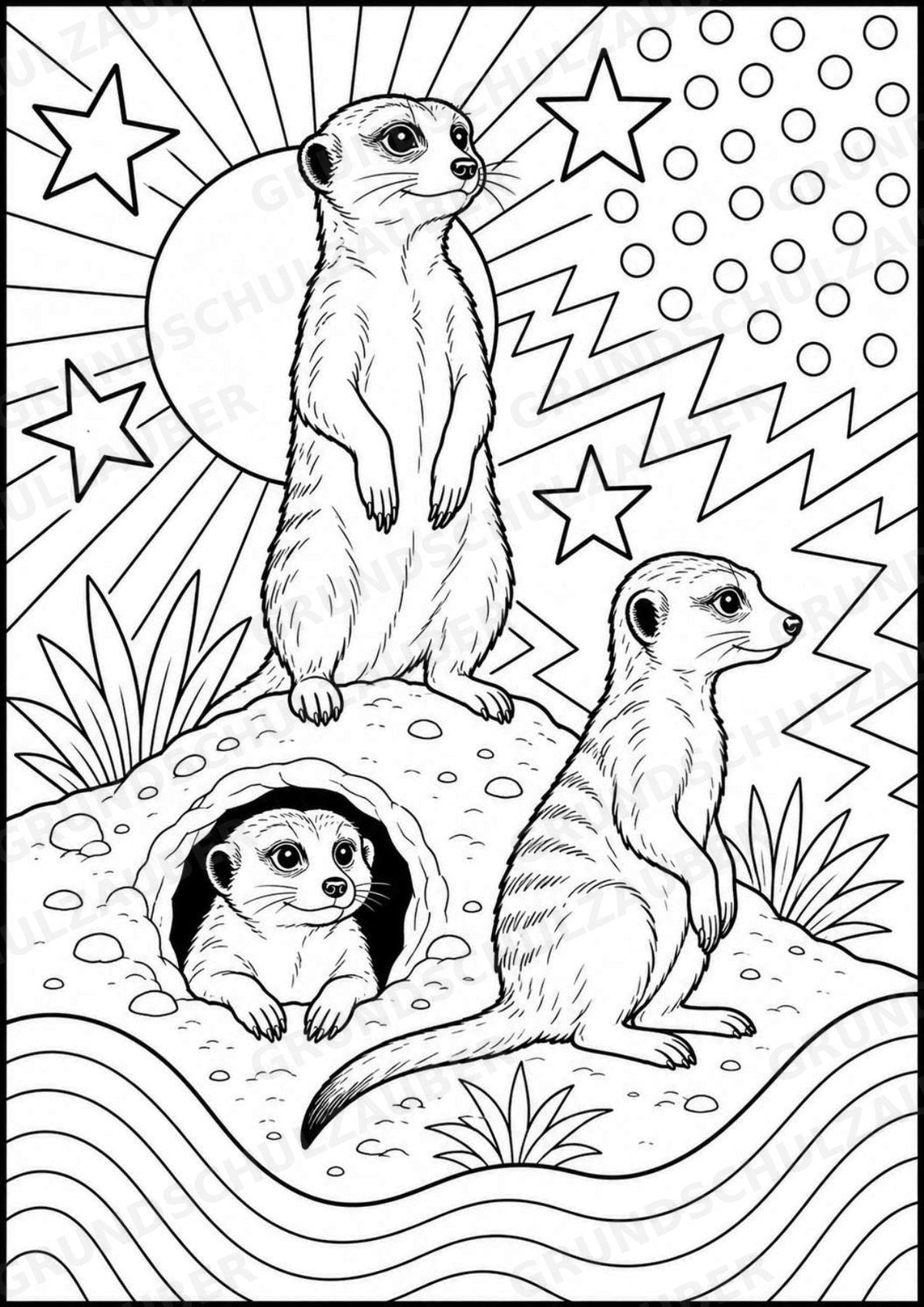 Zootiere POP Art Ausmalbilder 15 Malvorlagen – Materialseite 14