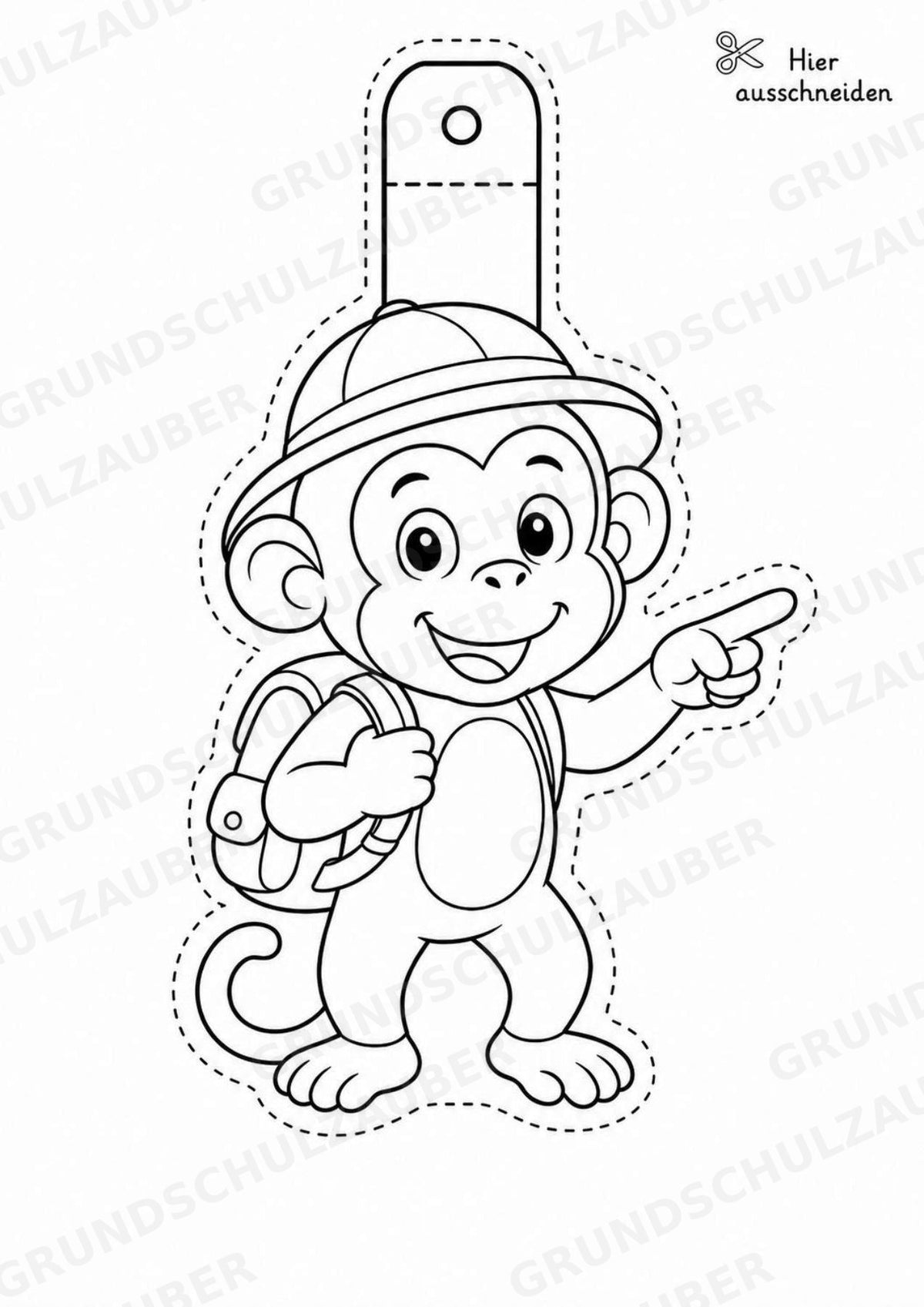 Affe Girlande – Fensterdeko – Basteln – Ausmalbild – Ausschneiden – 15 Vorlagen – Materialseite 4