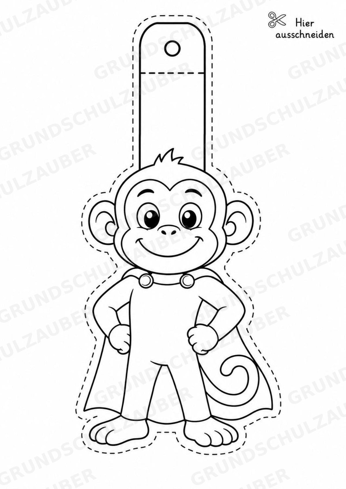 Affe Girlande – Fensterdeko – Basteln – Ausmalbild – Ausschneiden – 15 Vorlagen – Materialseite 13
