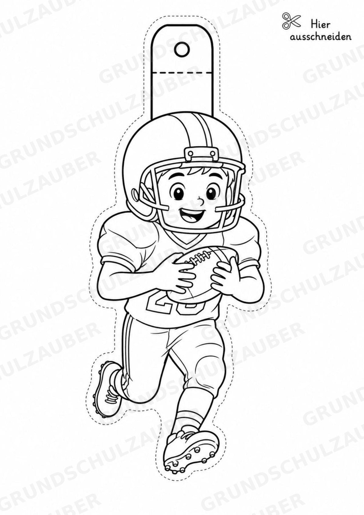 American Football Girlande Fensterdeko Basteln Ausmalbild Ausschneiden 15 Vorlagen – Materialseite 5