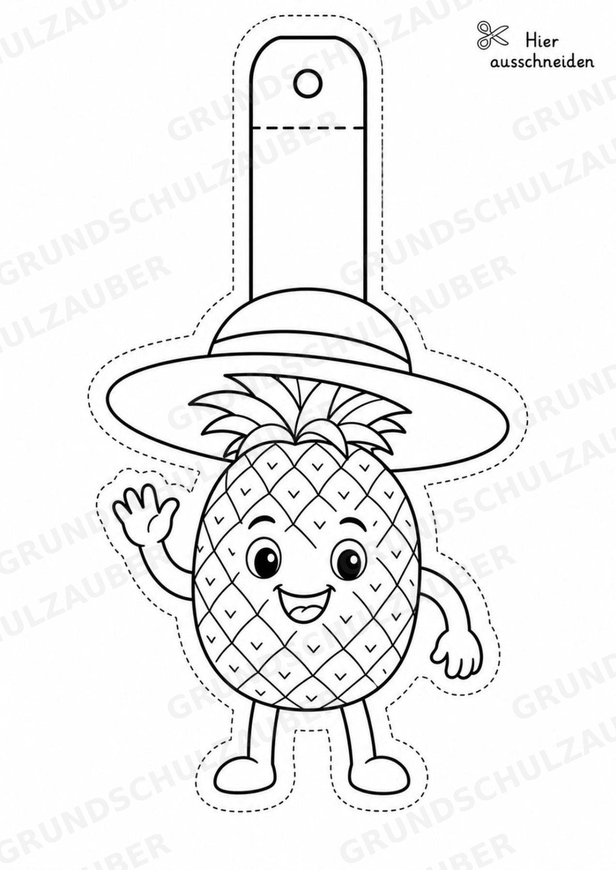 Ananas Girlande Fensterdeko Basteln Ausmalbild Ausschneiden 15 Vorlagen – Materialseite 2