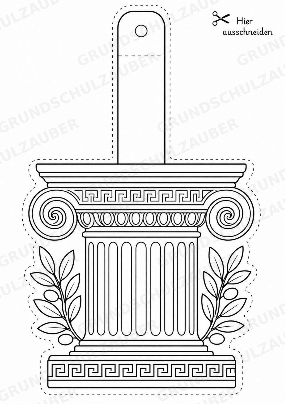 Antikes Griechenland Girlande Fensterdeko Basteln Ausmalbild Ausschneiden 15 Vorlagen – Materialseite 12