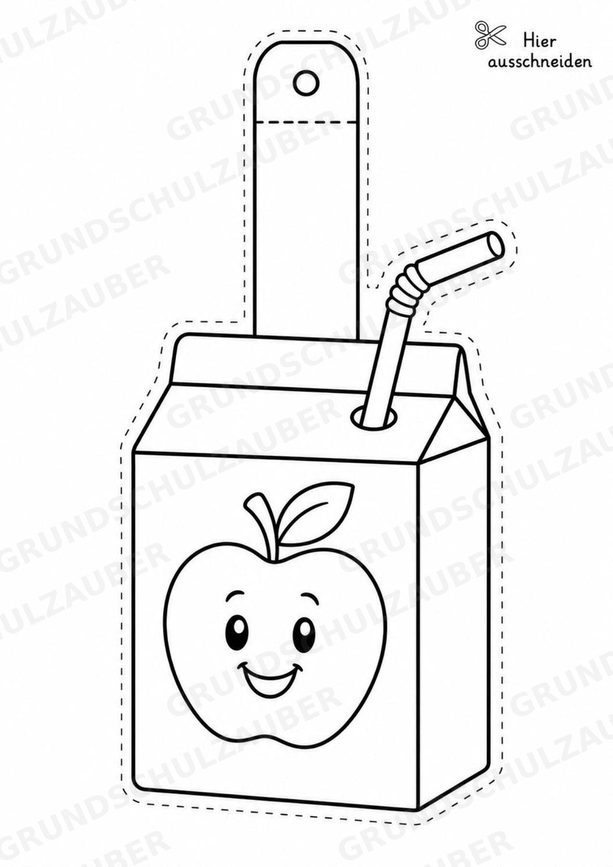 Apfel Girlande Fensterdeko Basteln Ausmalbild Ausschneiden 15 Vorlagen – Materialseite 11