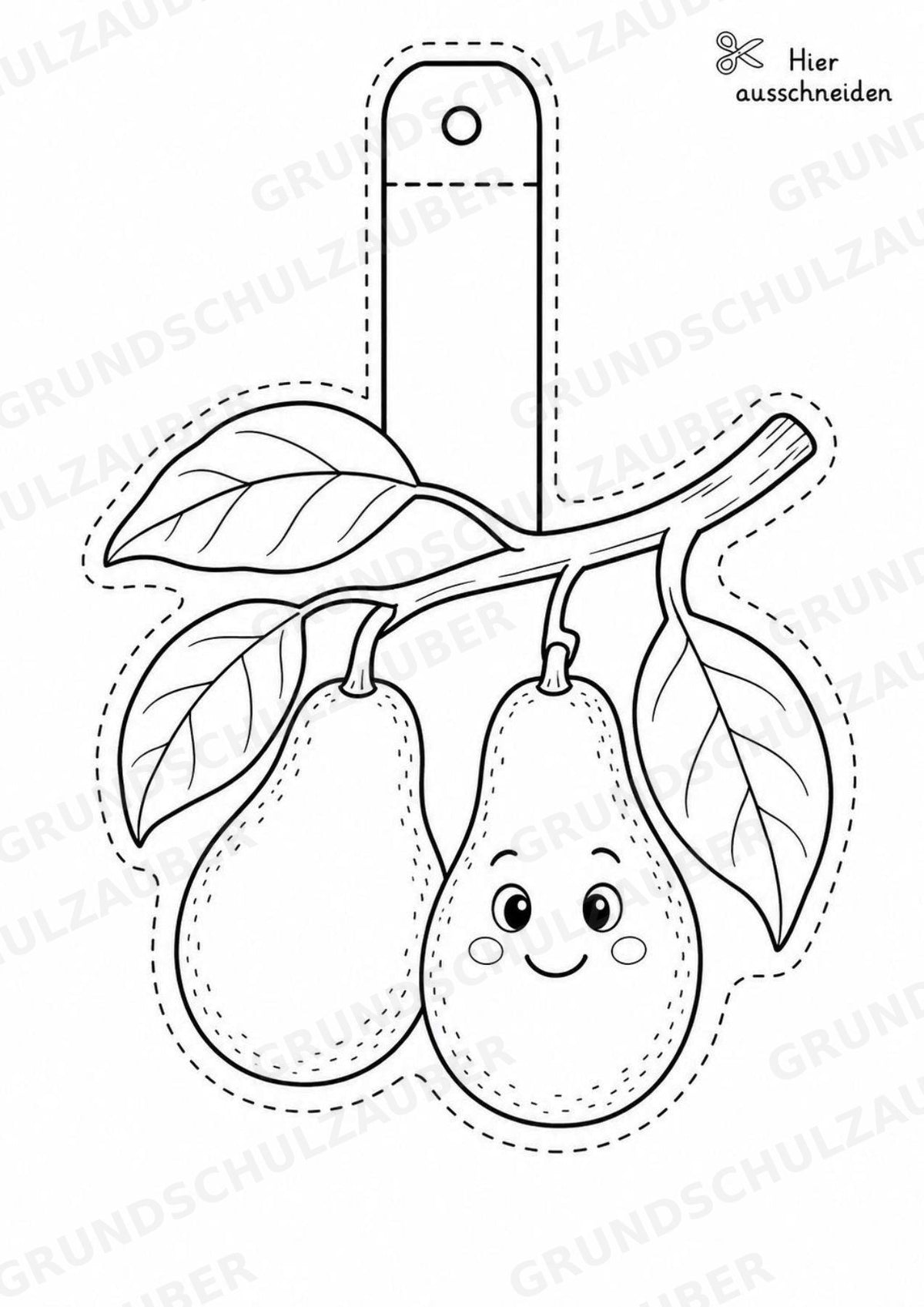 Avocado Girlande Fensterdeko Basteln Ausmalbild Ausschneiden 15 Vorlagen – Materialseite 8