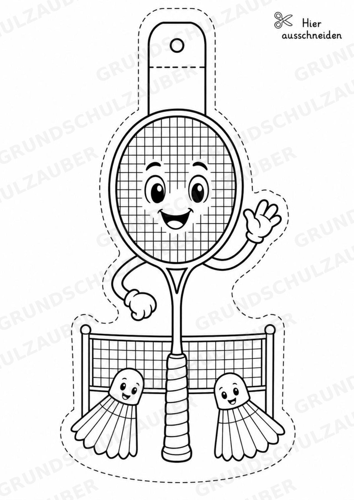 Badminton Girlande Fensterdeko Basteln Ausmalbild Ausschneiden 15 Vorlagen – Materialseite 2