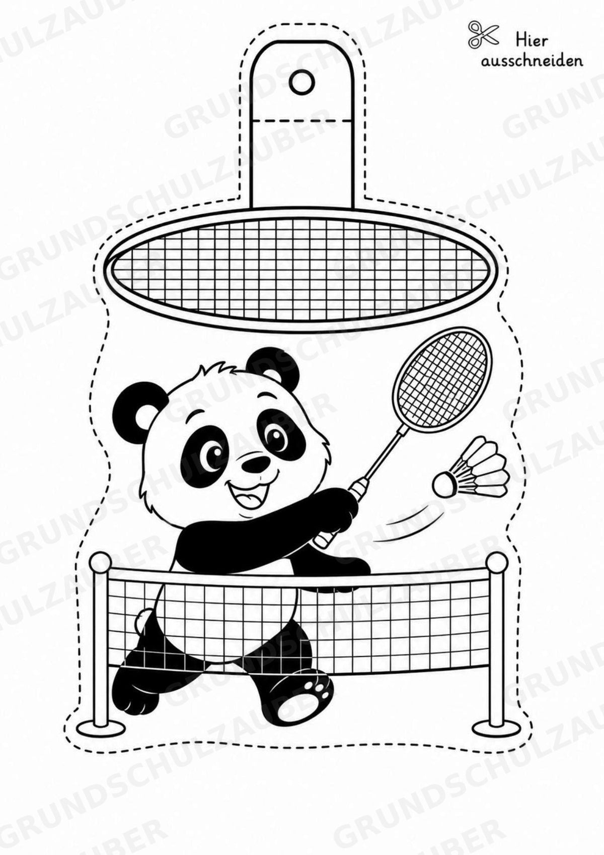 Badminton Girlande Fensterdeko Basteln Ausmalbild Ausschneiden 15 Vorlagen – Materialseite 12