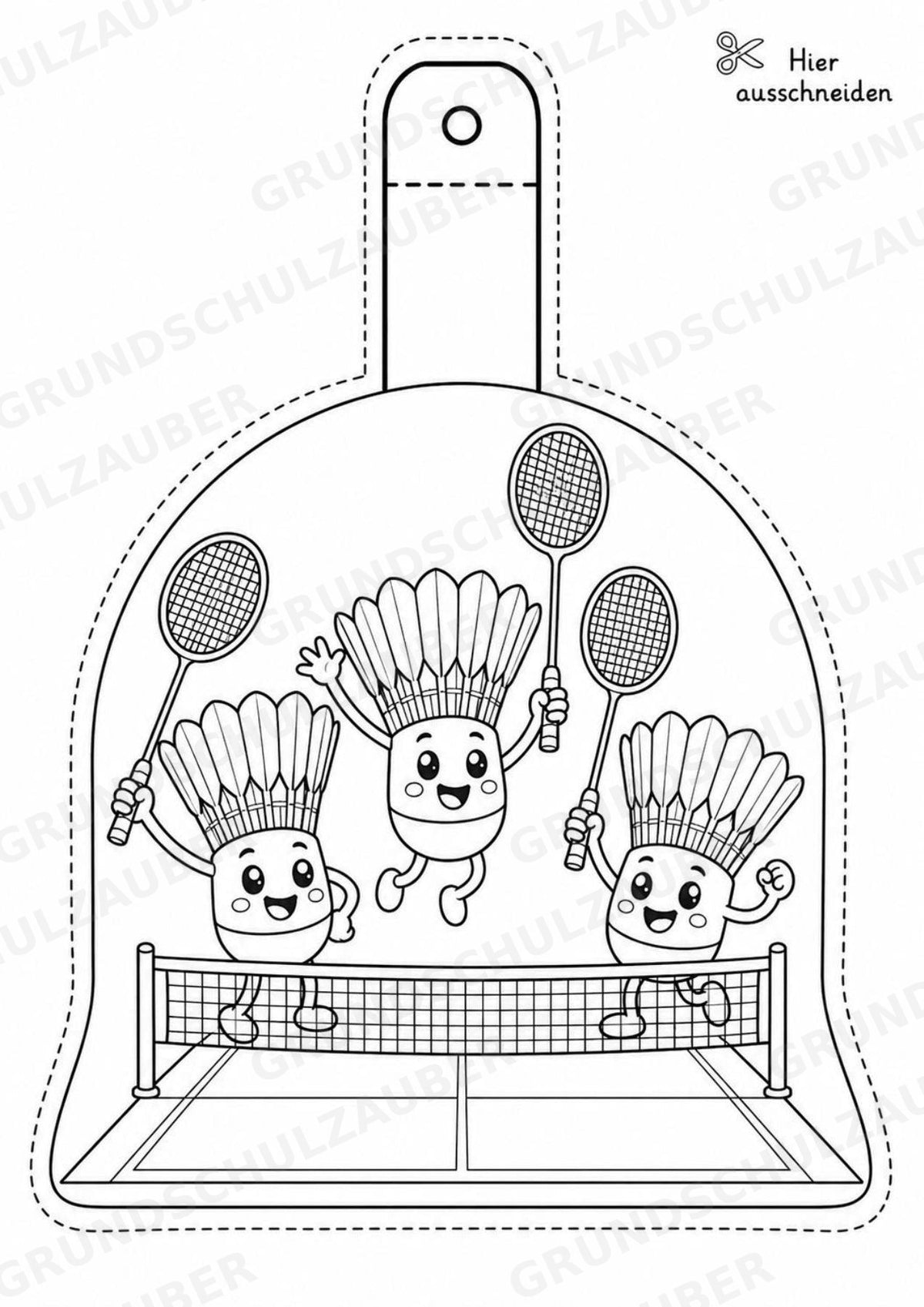 Badminton Girlande Fensterdeko Basteln Ausmalbild Ausschneiden 15 Vorlagen – Materialseite 15