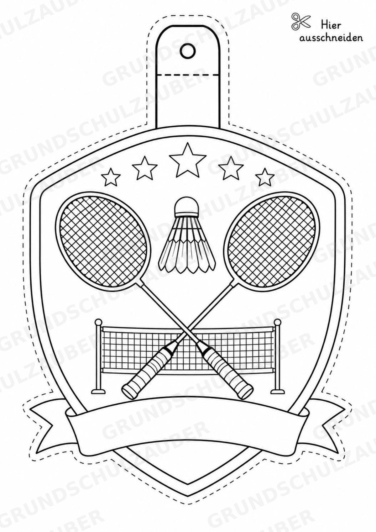 Badminton Girlande Fensterdeko Basteln Ausmalbild Ausschneiden 15 Vorlagen – Materialseite 16