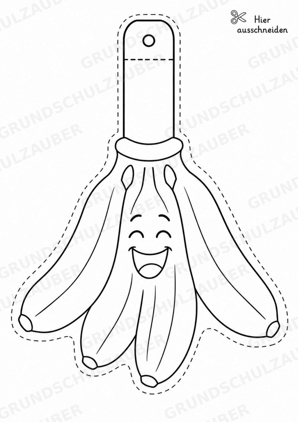 Banane Girlande Fensterdeko Basteln Ausmalbild Ausschneiden 15 Vorlagen – Materialseite 3