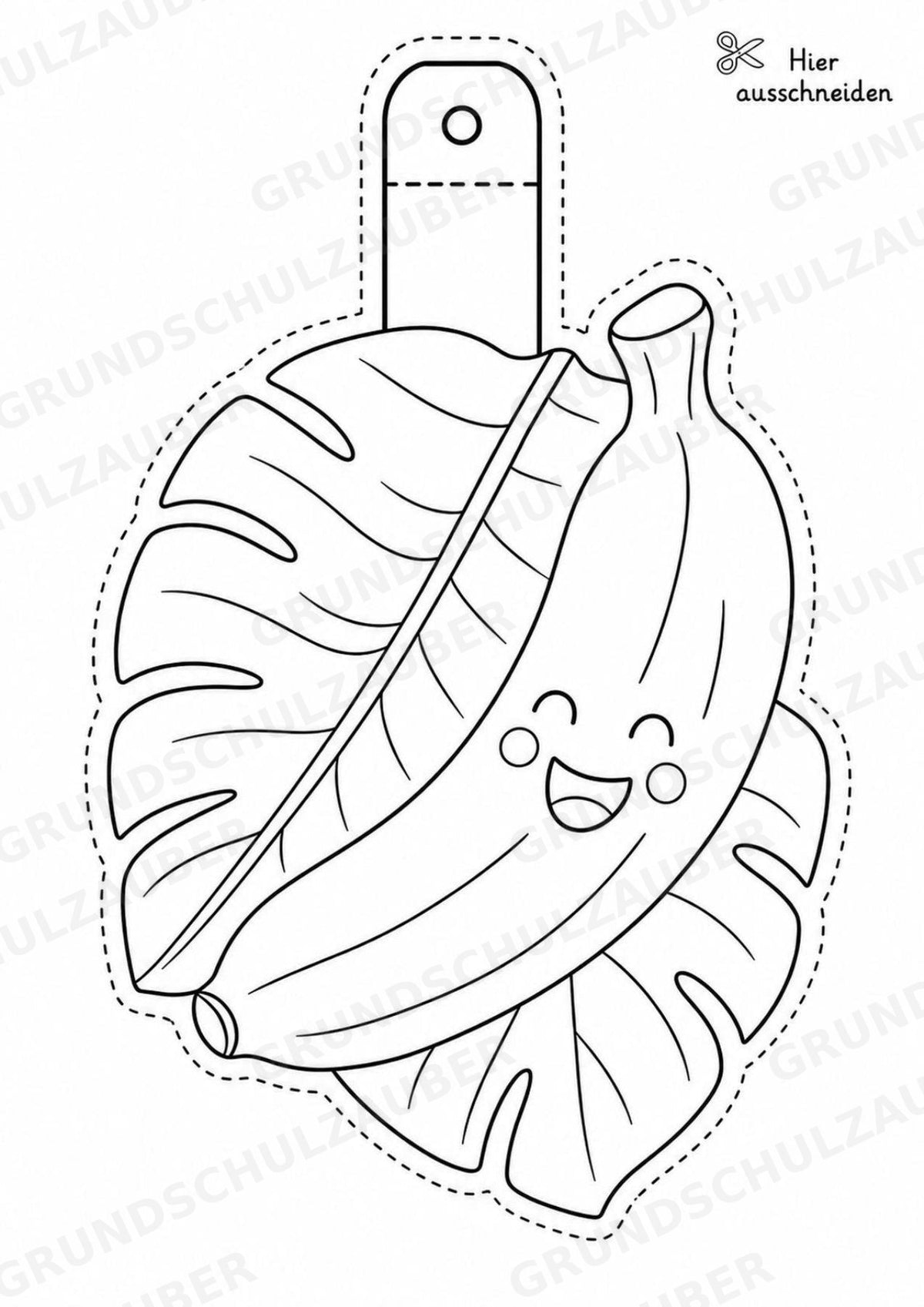 Banane Girlande Fensterdeko Basteln Ausmalbild Ausschneiden 15 Vorlagen – Materialseite 6