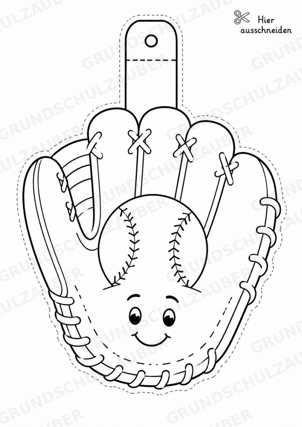 Baseball Girlande Fensterdeko Basteln Ausmalbild Ausschneiden 15 Vorlagen – Materialseite 3