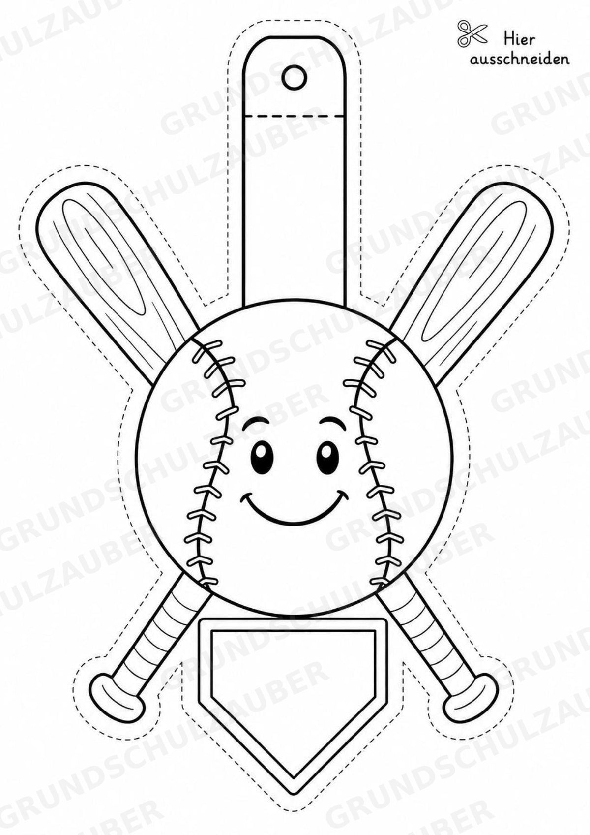 Baseball Girlande Fensterdeko Basteln Ausmalbild Ausschneiden 15 Vorlagen – Materialseite 4