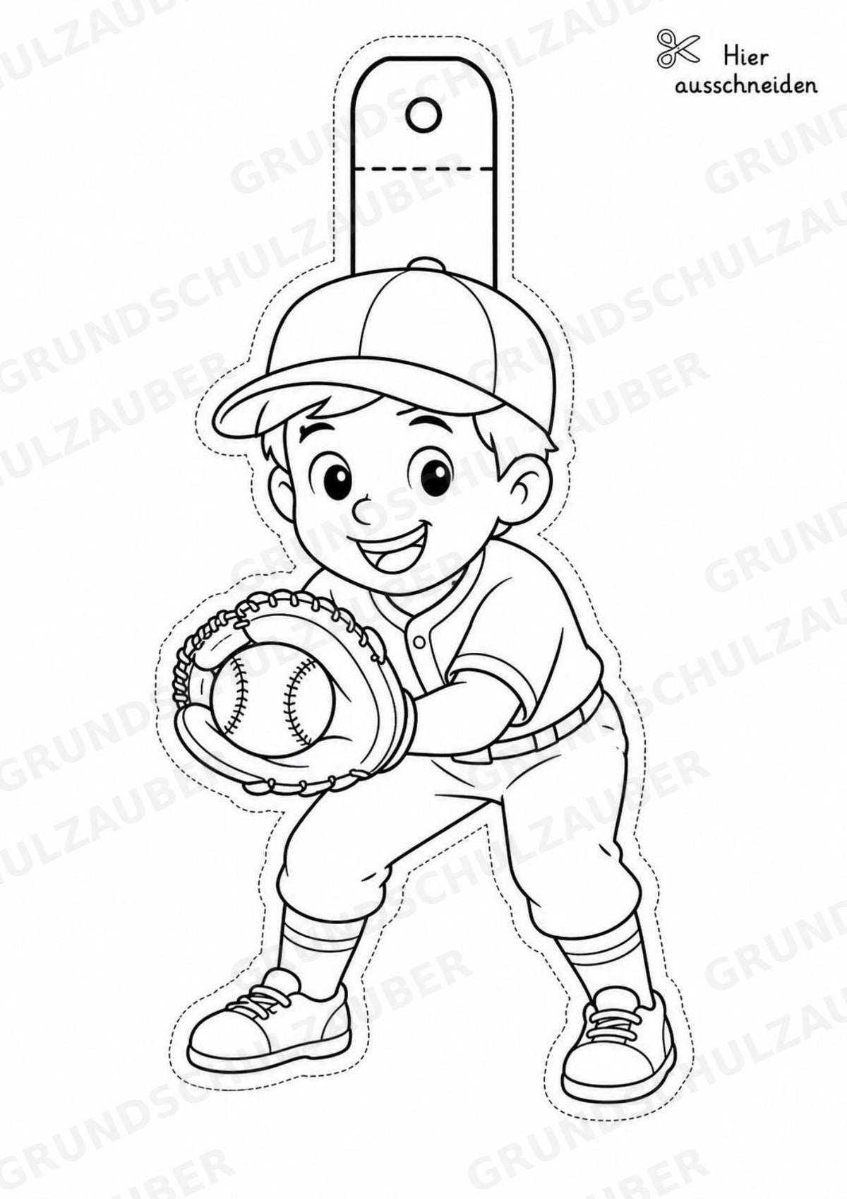 Baseball Girlande Fensterdeko Basteln Ausmalbild Ausschneiden 15 Vorlagen – Materialseite 8
