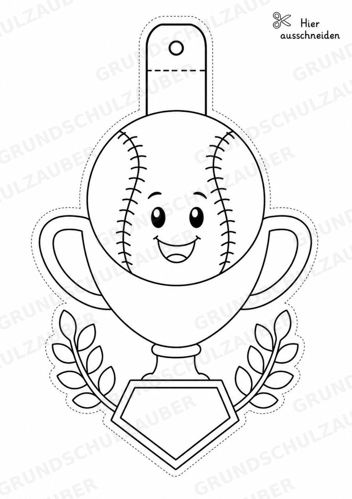 Baseball Girlande Fensterdeko Basteln Ausmalbild Ausschneiden 15 Vorlagen – Materialseite 11