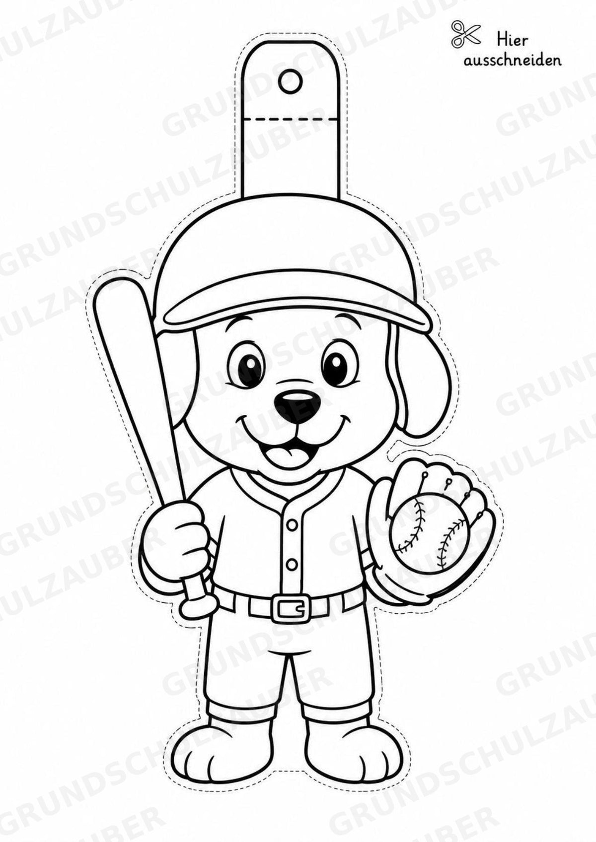 Baseball Girlande Fensterdeko Basteln Ausmalbild Ausschneiden 15 Vorlagen – Materialseite 16