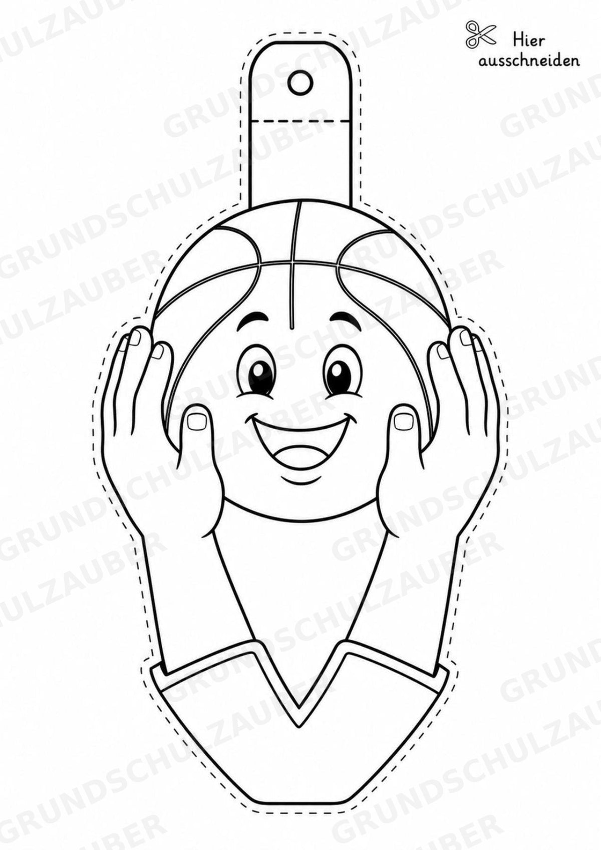 Basketball Girlande Fensterdeko Basteln Ausmalbild Ausschneiden 15 Vorlagen – Materialseite 6