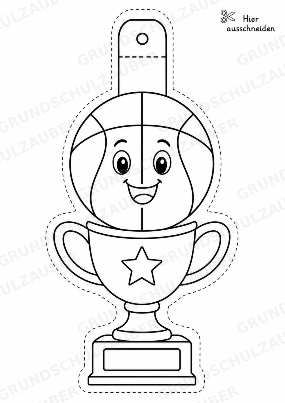 Basketball Girlande Fensterdeko Basteln Ausmalbild Ausschneiden 15 Vorlagen – Materialseite 15
