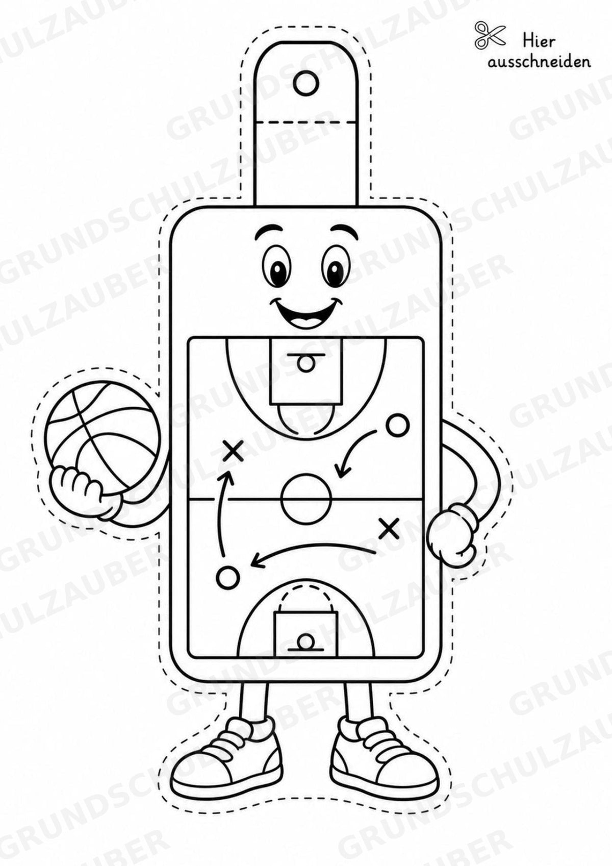 Basketball Girlande Fensterdeko Basteln Ausmalbild Ausschneiden 15 Vorlagen – Materialseite 16