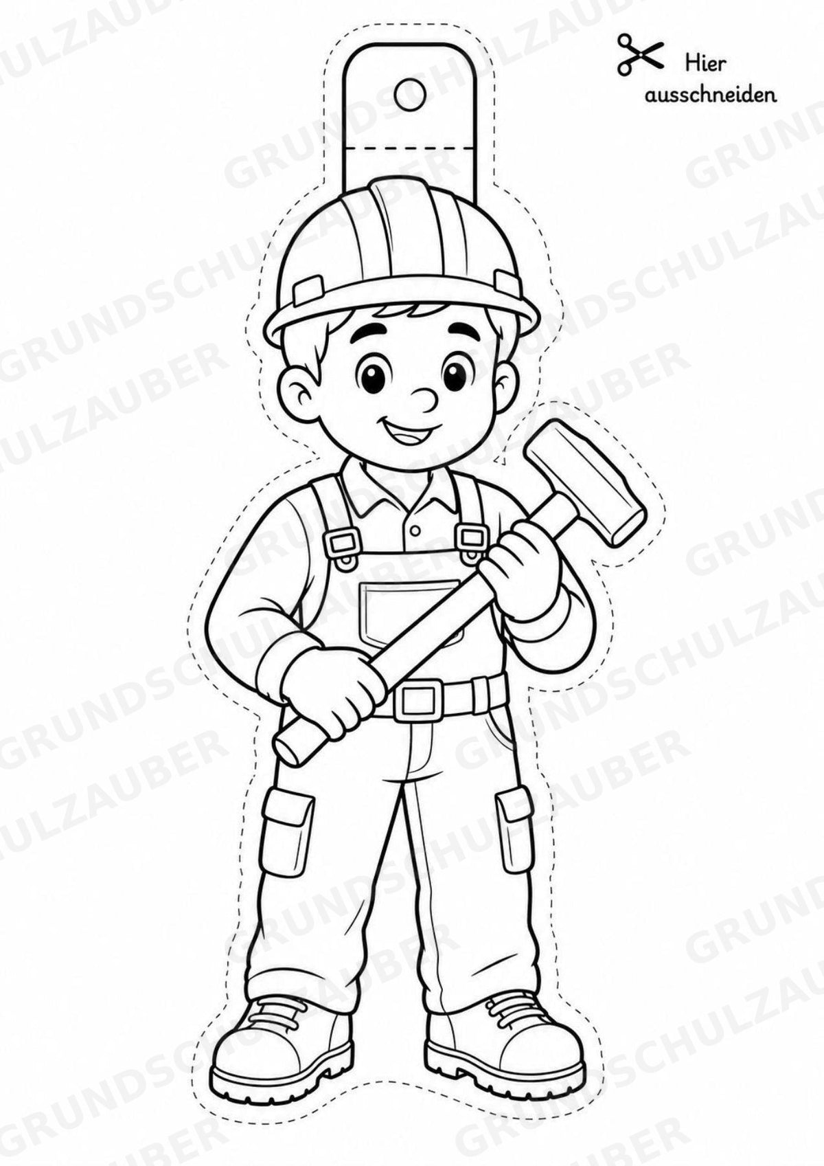 Berufe Girlande Fensterdeko Basteln Ausmalbild Ausschneiden 15 Vorlagen – Materialseite 5