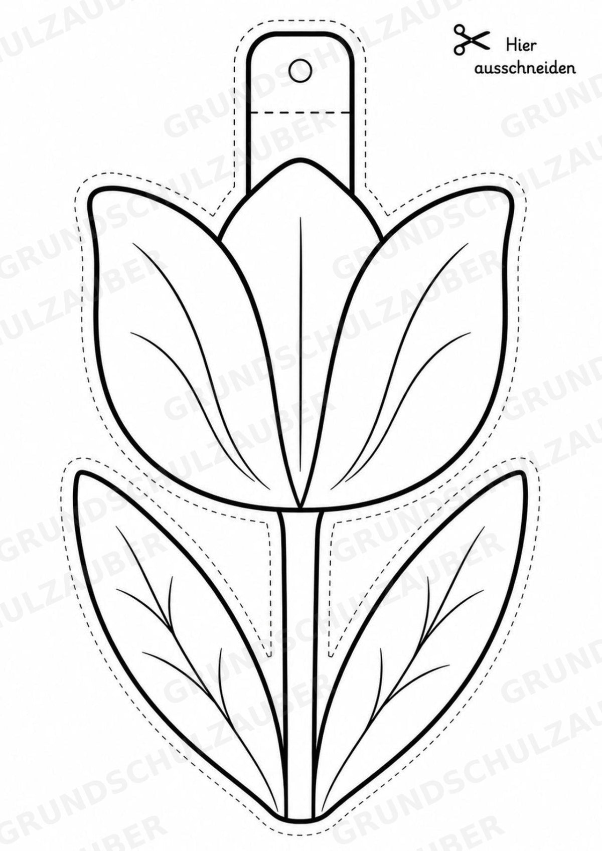 Blumen Girlande Fensterdeko Basteln Ausmalbild Ausschneiden 15 Vorlagen – Materialseite 4
